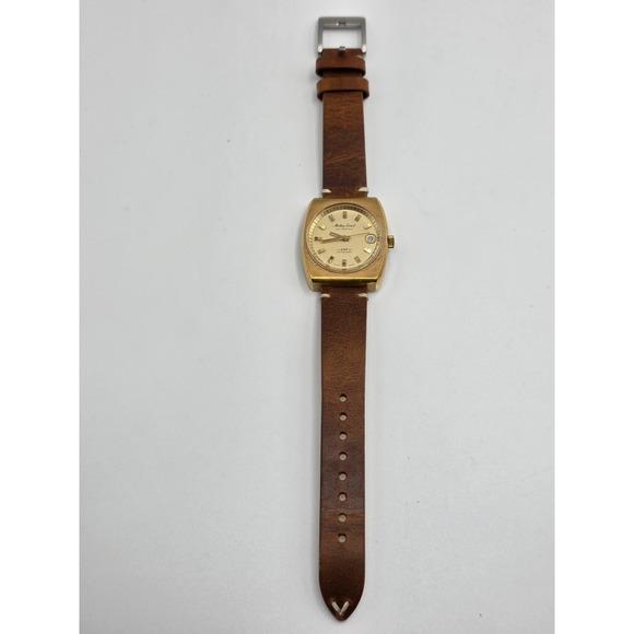 Vintage 1970s Mathey-Tissot UHF Matissonic Automatic Gold-Plated Swiss Watch - Picture 4 of 5